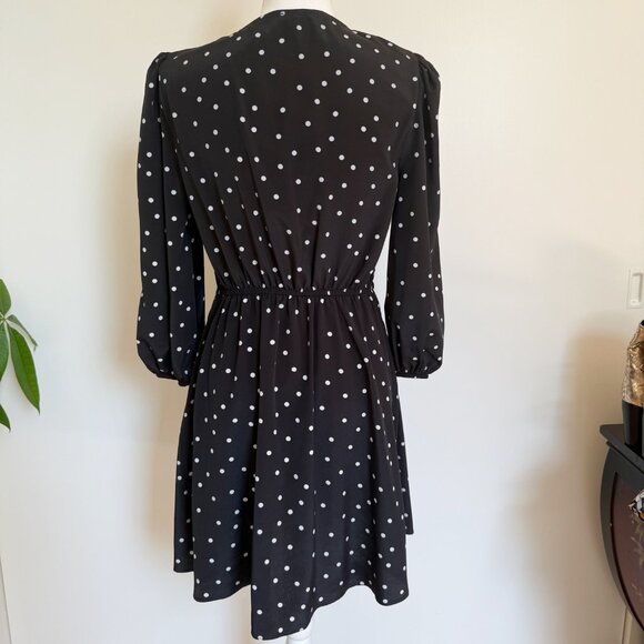 River Island Black Polka Dot Dress – Silky & Flattering Fit - Picture 6 of 10